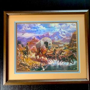 Framed Western Frontier Scene